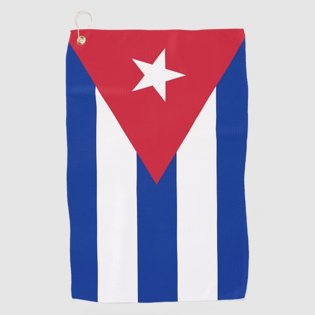 Toalla de golf con bandera de Cuba (Anverso)