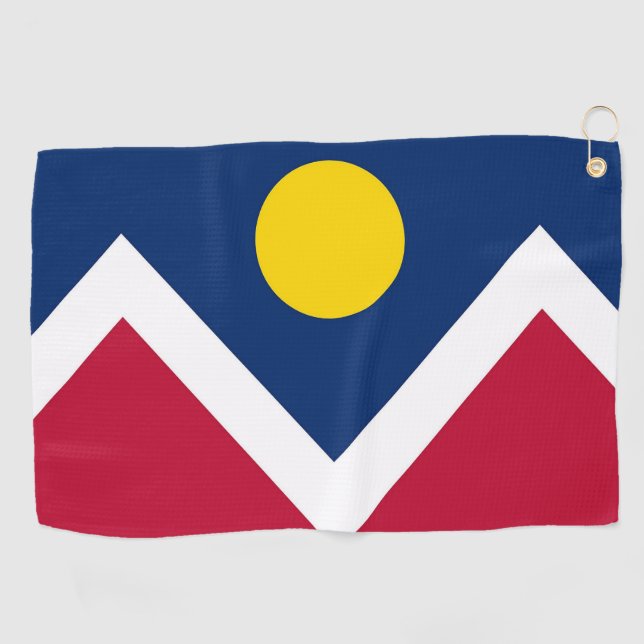 Toalla de golf con bandera de Denver, Colorado, Es (Horizontal)