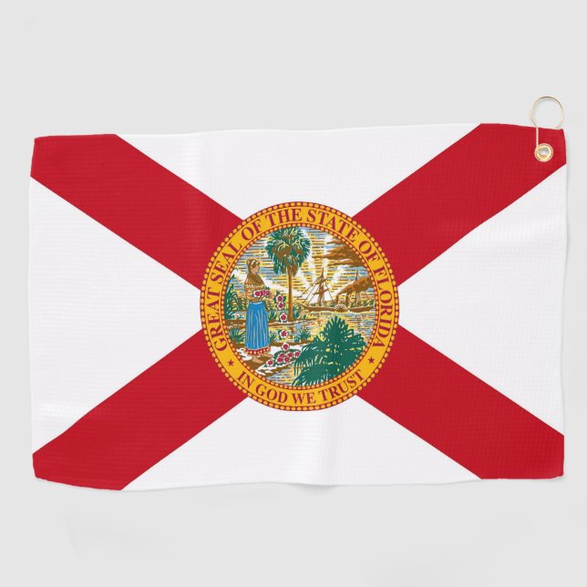 Toalla de golf con bandera de Florida, Estados Uni (Horizontal)