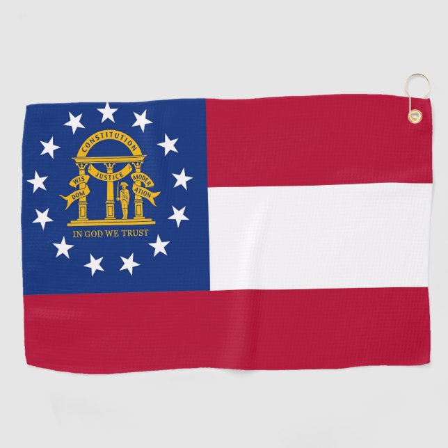 Toalla de golf con bandera de Georgia, Estados Uni (Horizontal)