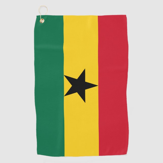 Toalla de golf con bandera de Ghana (Anverso)