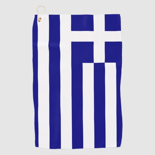 Toalla de golf con bandera de Grecia (Anverso)