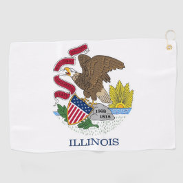 Toalla de golf con bandera de Illinois, Estados Un