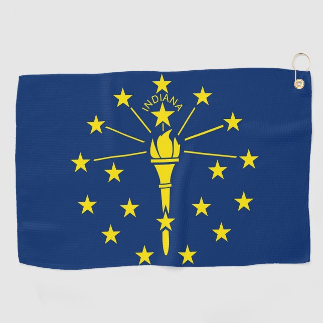Toalla de golf con bandera de Indiana, Estados Uni (Horizontal)