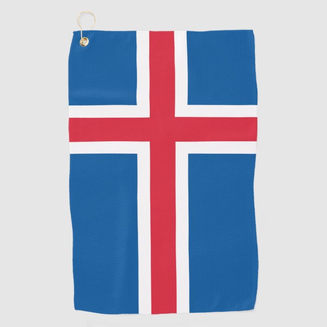 Toalla de golf con bandera de Islandia (Anverso)