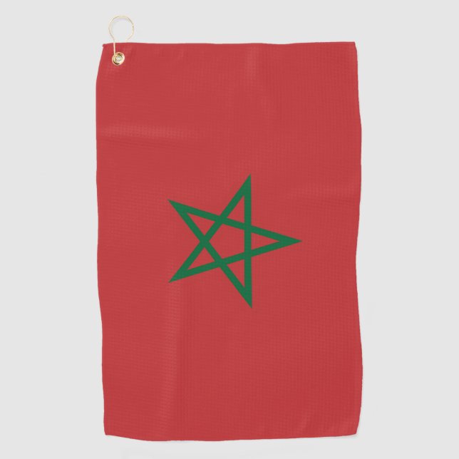 Toalla de golf con bandera de Marruecos (Anverso)