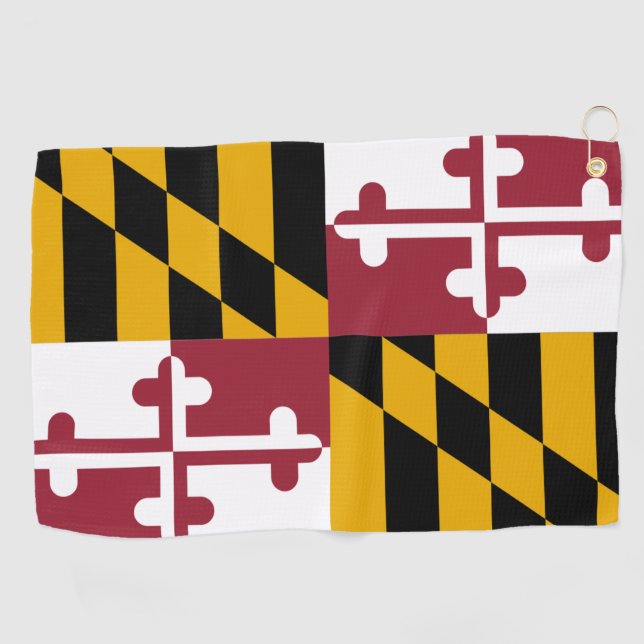 Toalla de golf con bandera de Maryland, Estados Un (Horizontal)