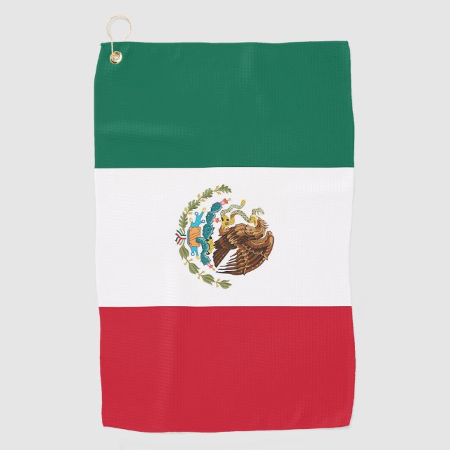Toalla de golf con bandera de México (Anverso)