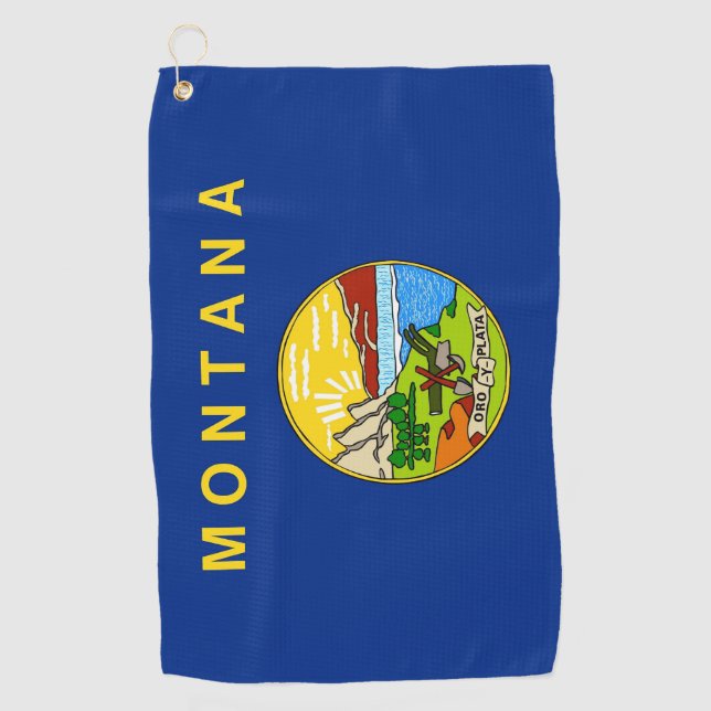 Toalla de golf con bandera de Montana (Anverso)