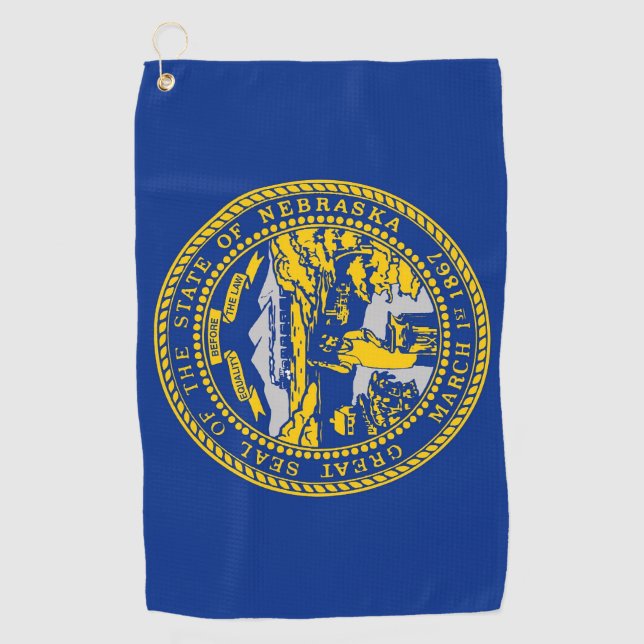 Toalla de golf con bandera de Nebraska (Anverso)