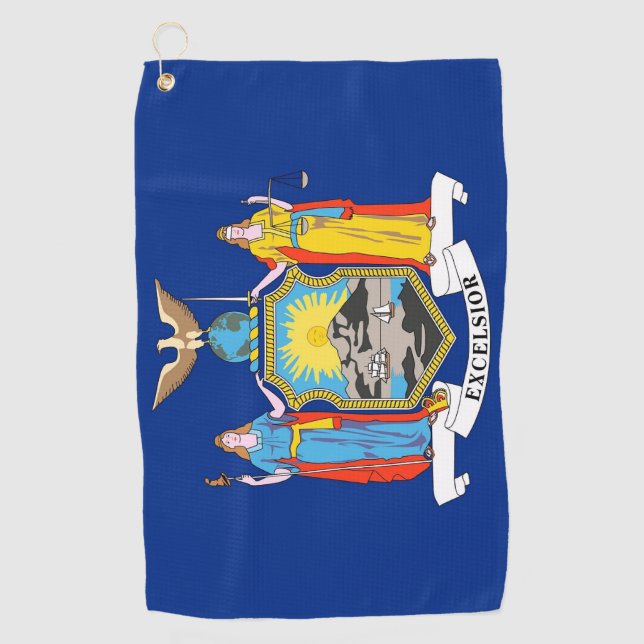 Toalla de golf con bandera de Nueva York (Anverso)