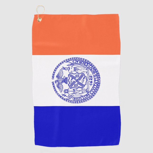 Toalla de golf con bandera de Nueva York (Anverso)
