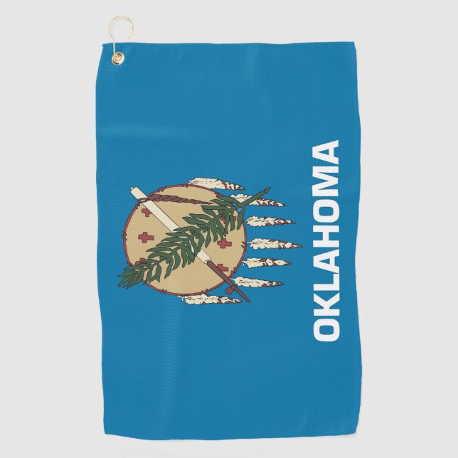 Toalla de golf con bandera de Oklahoma, Estados Un (Anverso)