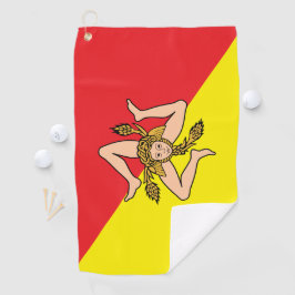 Toalla de golf con bandera de Sicilia, Italia