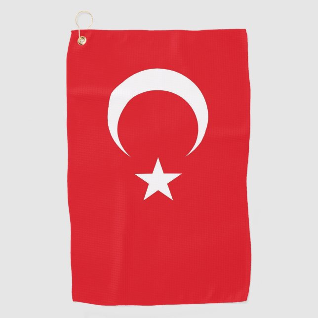 Toalla de golf con bandera de Turquía (Anverso)