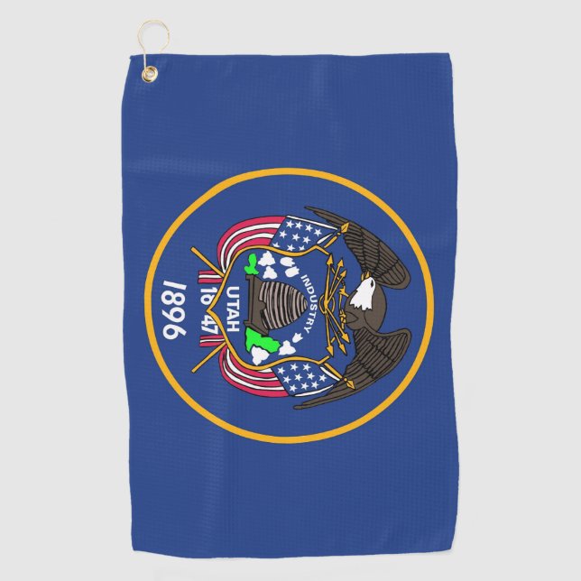 Toalla de golf con bandera del estado de Utah, Est (Anverso)