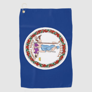 Toalla de golf con bandera del Estado de Virginia,