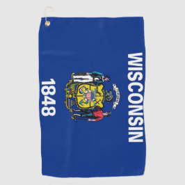 Toalla de golf con bandera del estado de Wisconsin