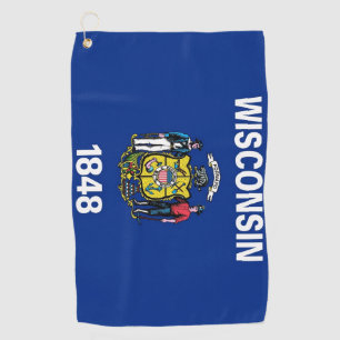 Toalla de golf con bandera del estado de Wisconsin