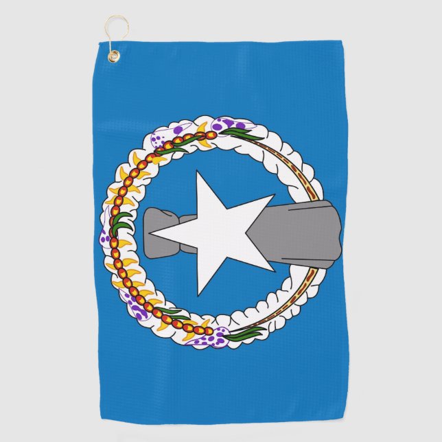 Toalla de golf con bandera del norte de Mariana (Anverso)
