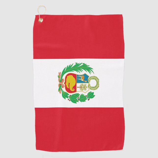 Toalla de golf con bandera del Perú (Anverso)