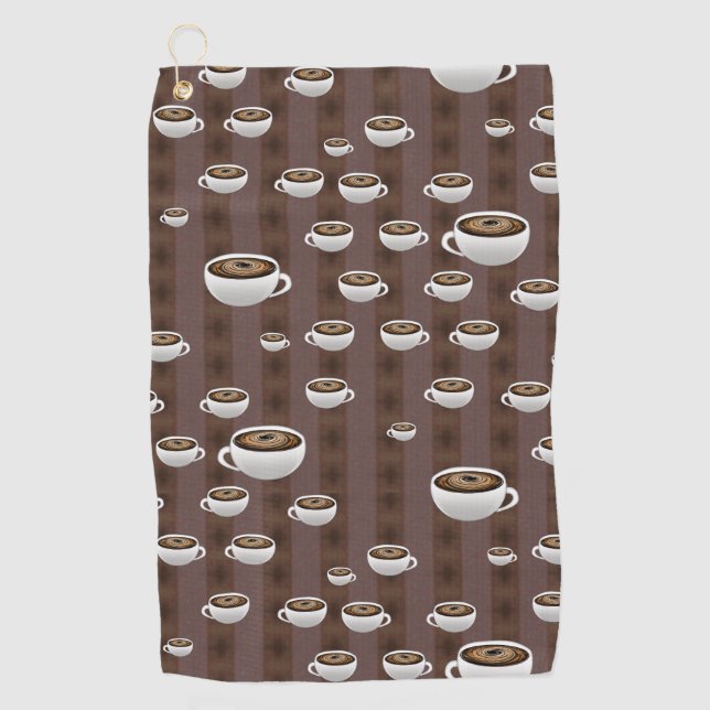 Toalla de golf con café sobre rayas (Anverso)