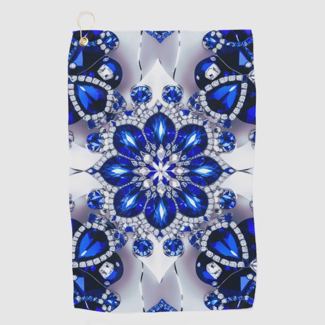 Toalla de golf con colores blancos azules (Anverso)