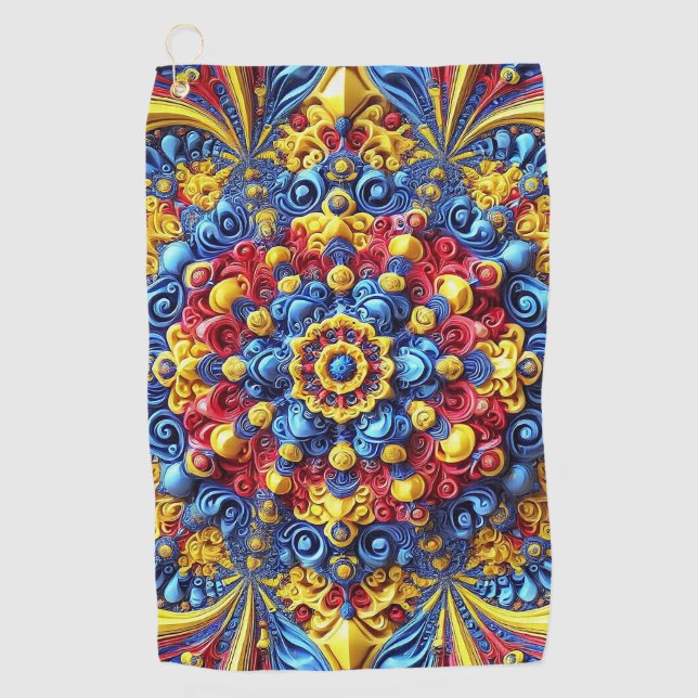 Toalla de golf con colores rumanos (Anverso)