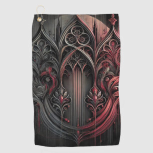 Toalla de Golf con Diseño de Arco Gótico – Rojo y