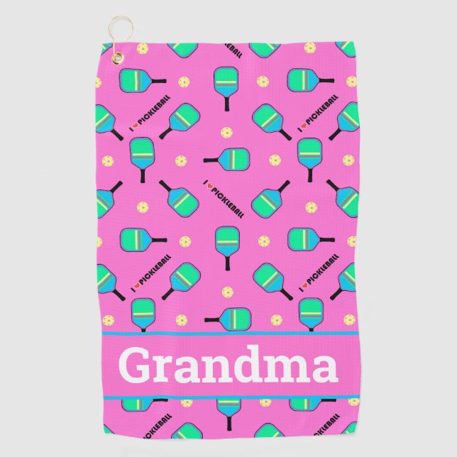 Toalla De Golf Con el texto pastel me encanta el rosado de la pel (Anverso)