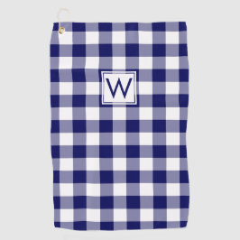 Toalla de Golf con Estampado de Cuadros Azul Marin