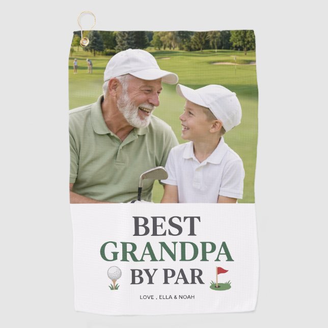Toalla de Golf con Foto de Mejor Abuelo (Anverso)