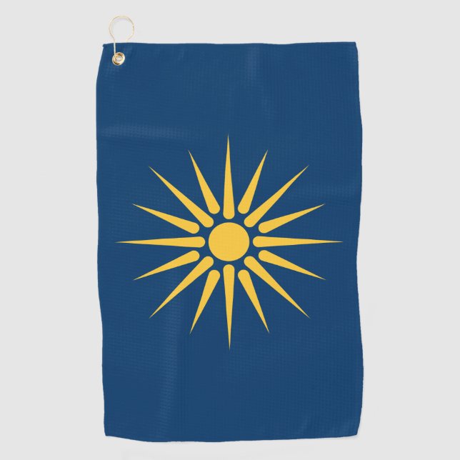 Toalla de golf con la bandera de Macedonia, Grecia (Anverso)