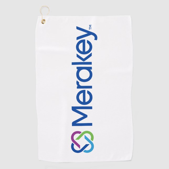 Toalla de golf con logotipo Merakey (Anverso)
