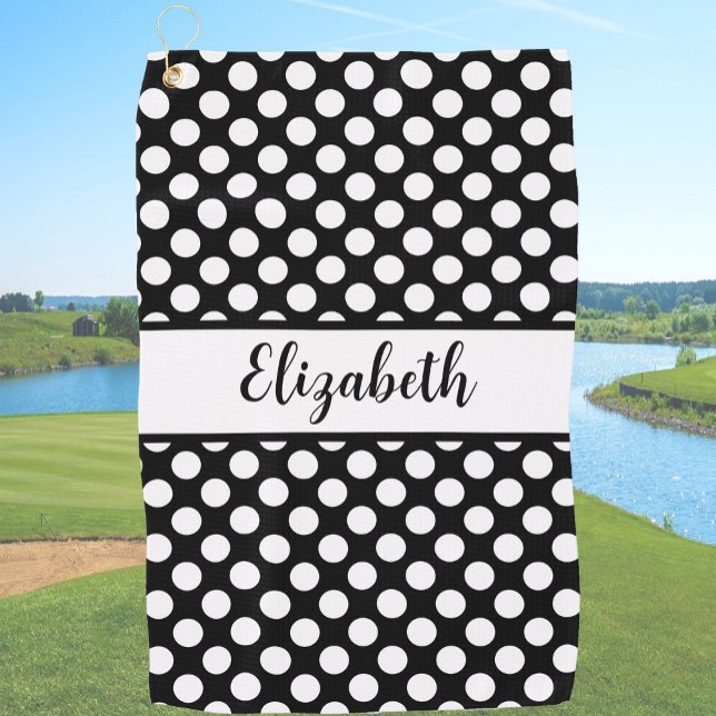 Toalla de golf con lunares negros personalizada co (Subido por el creador)