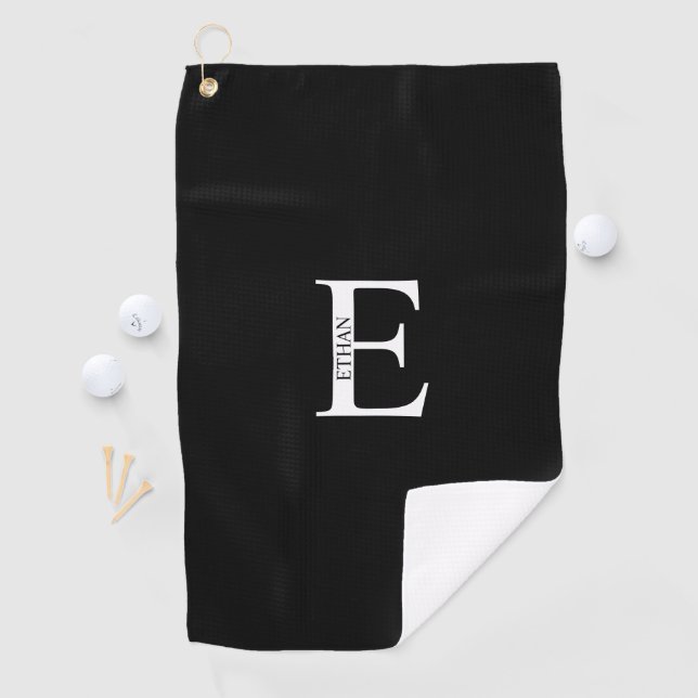 Toalla de golf con monograma personalizado y nombr (In situ)