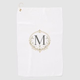 toalla de golf con monograma vintage