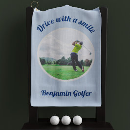 Toalla de golf con nombre de golfista elegante Fot