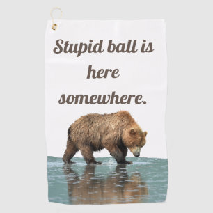 Toalla de golf con oso pardo