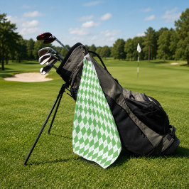 Toalla de Golf con Patrón Verde Argyle 