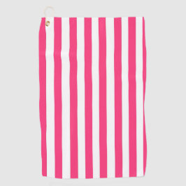 Toalla de golf con raya rosa