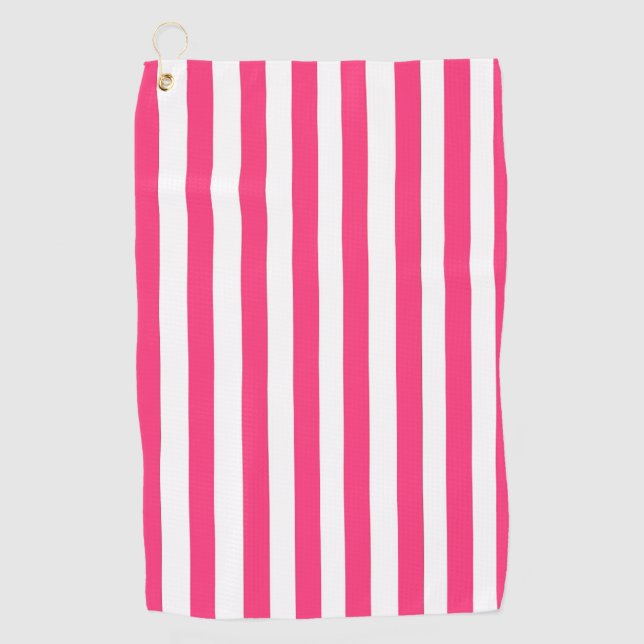 Toalla de golf con raya rosa (Anverso)