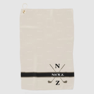 toalla de golf con su nombre e iniciales (elegante