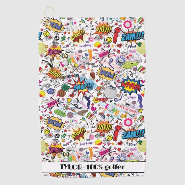 Toalla De Golf 😍 ⛳ 🏌️ Con texto impresionante mezcla de golf bl (Anverso)
