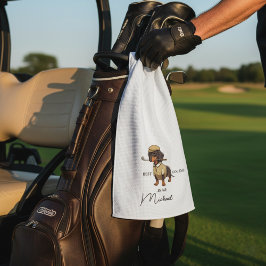Toalla de golf con texto y nombre de Dachshund por