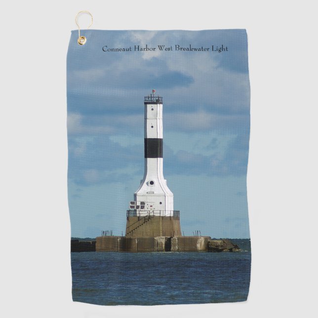 Toalla de golf Conneaut Harbour West Breakwater (Anverso)