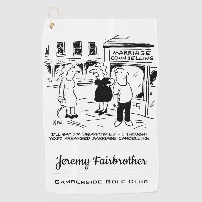 Toalla De Golf Consejos matrimoniales Personalizados divertidos,  (Anverso)