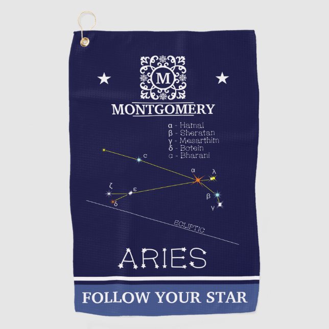 Toalla De Golf Constellation Aries Zodiac (Anverso)