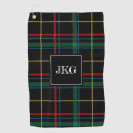 Toalla De Golf Control verde negro moderno con monograma de la