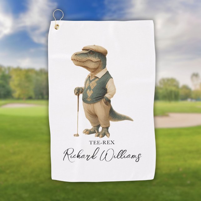Toalla De Golf Cool Tee-Rex Golfer Dinosaur Signature Name (Cool Tee-Rex Golfer Dinosaur Signature Name Golf Towel)